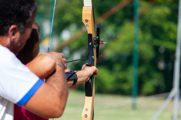 Outdoor archery lesson.